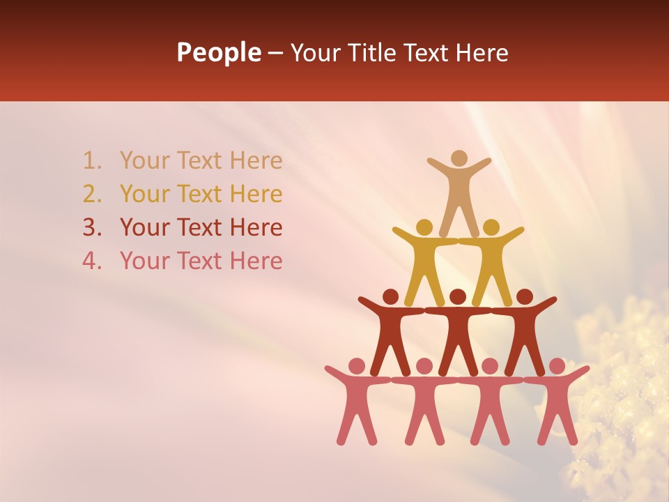 A Close Up Of A Flower With A Red Background PowerPoint Template