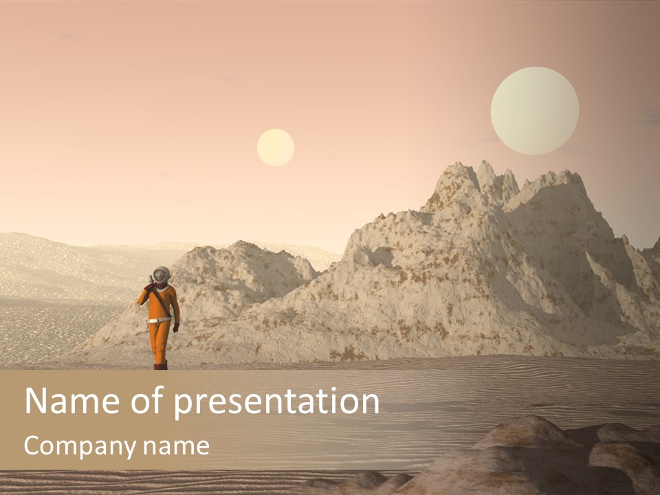 A Man In An Orange Suit Standing In The Desert PowerPoint Template