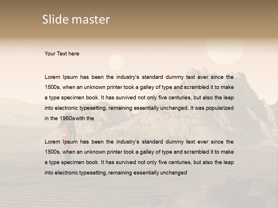 A Man In An Orange Suit Standing In The Desert PowerPoint Template