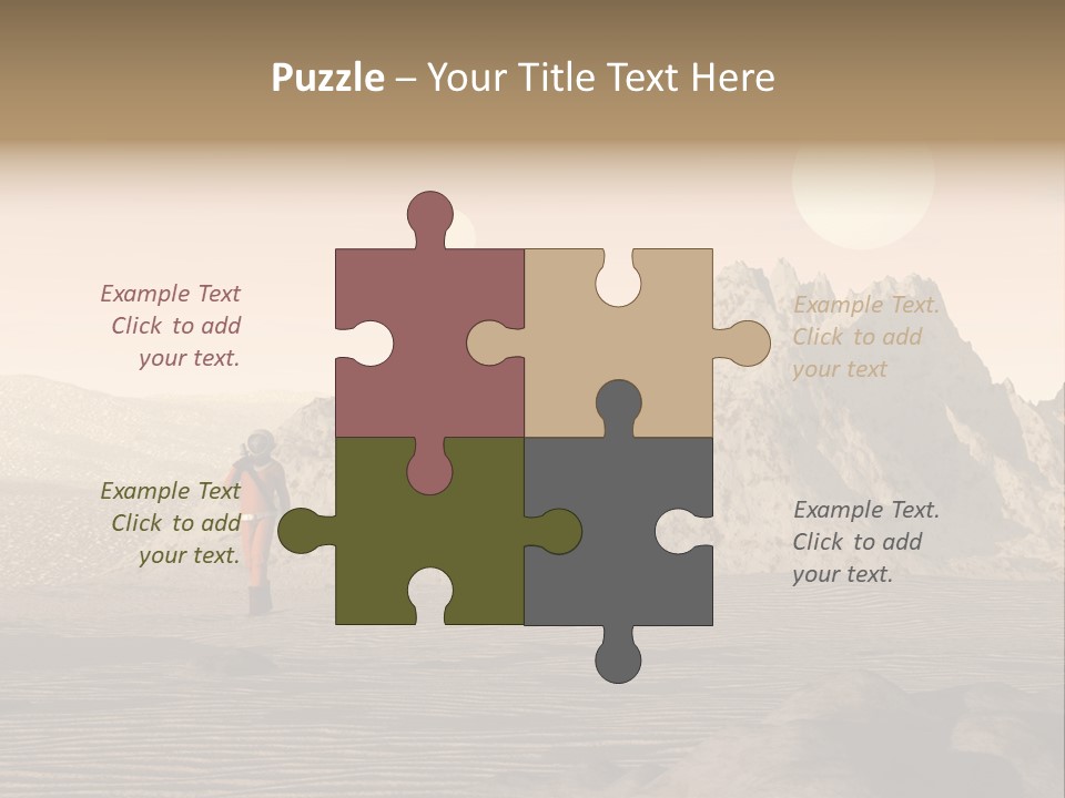 A Man In An Orange Suit Standing In The Desert PowerPoint Template