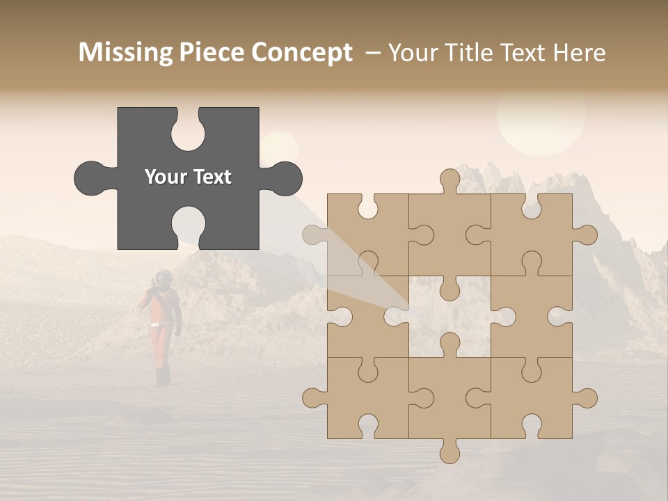 A Man In An Orange Suit Standing In The Desert PowerPoint Template