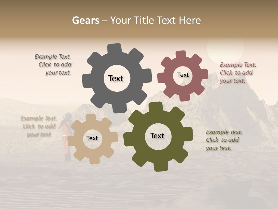 A Man In An Orange Suit Standing In The Desert PowerPoint Template