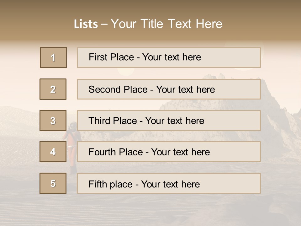 A Man In An Orange Suit Standing In The Desert PowerPoint Template