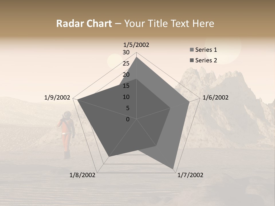 A Man In An Orange Suit Standing In The Desert PowerPoint Template