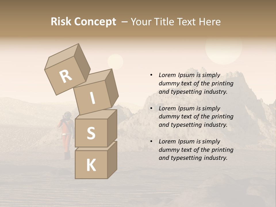 A Man In An Orange Suit Standing In The Desert PowerPoint Template