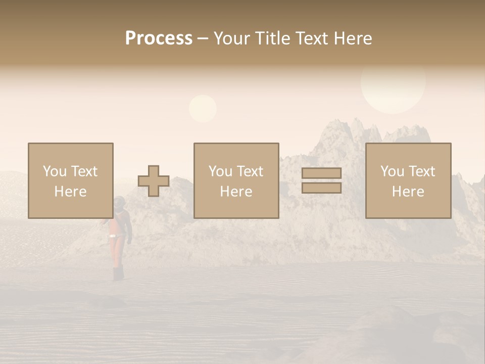 A Man In An Orange Suit Standing In The Desert PowerPoint Template