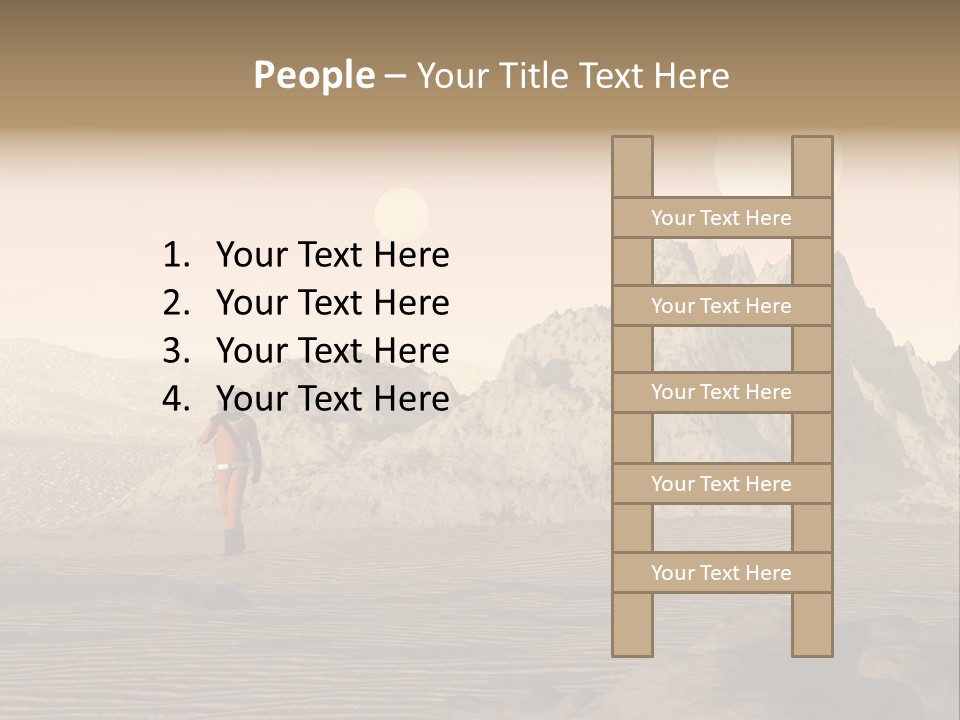 A Man In An Orange Suit Standing In The Desert PowerPoint Template