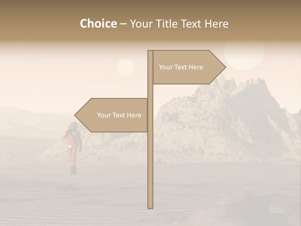 A Man In An Orange Suit Standing In The Desert PowerPoint Template