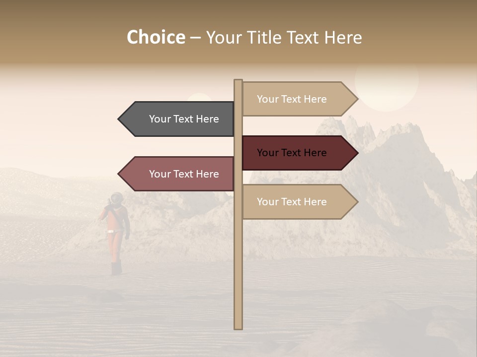 A Man In An Orange Suit Standing In The Desert PowerPoint Template