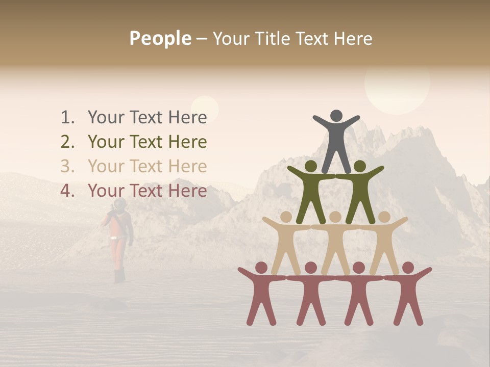 A Man In An Orange Suit Standing In The Desert PowerPoint Template