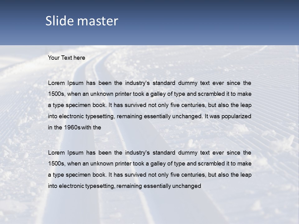 A Snow Covered Road With Tracks In The Snow PowerPoint Template