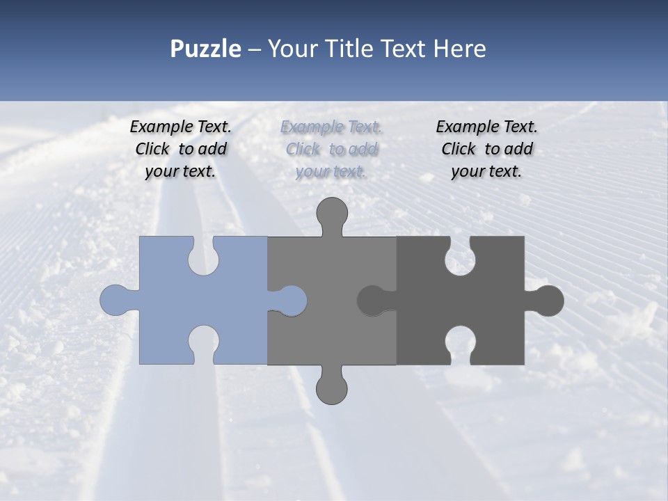 A Snow Covered Road With Tracks In The Snow PowerPoint Template