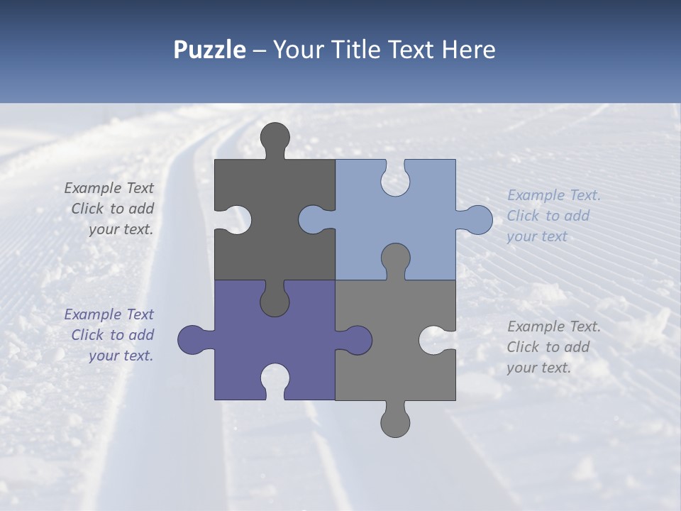 A Snow Covered Road With Tracks In The Snow PowerPoint Template