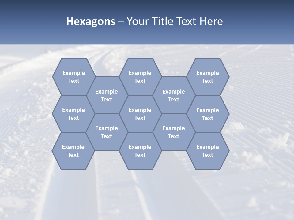 A Snow Covered Road With Tracks In The Snow PowerPoint Template