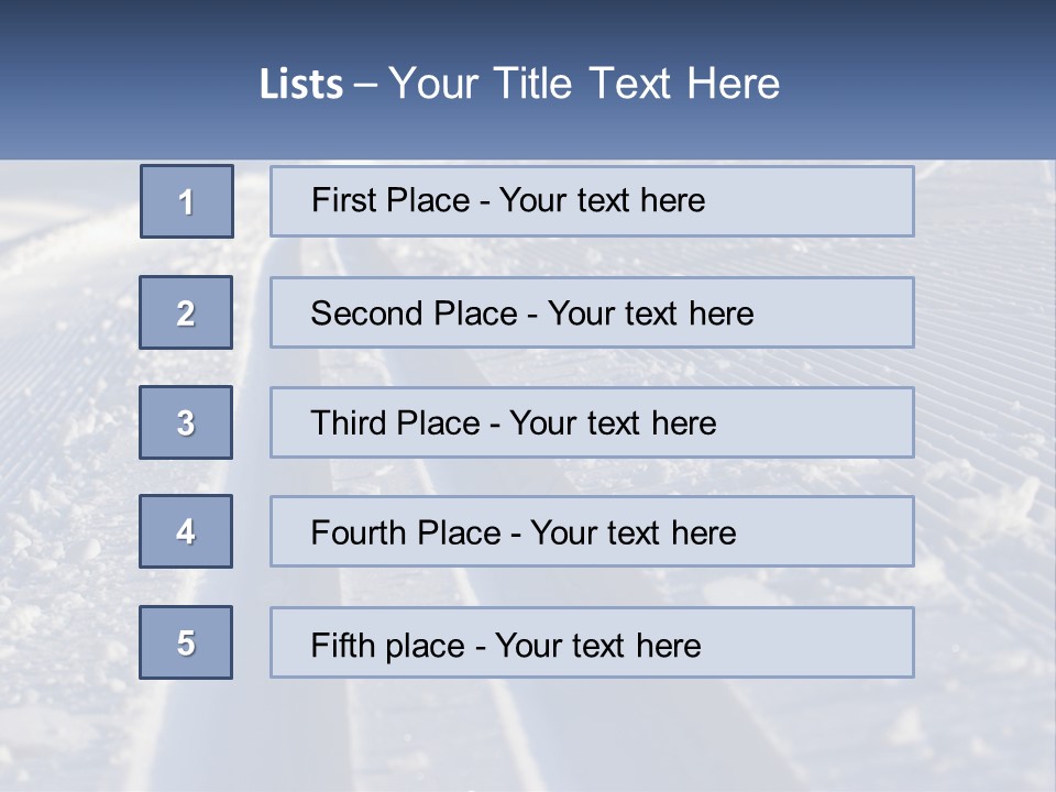 A Snow Covered Road With Tracks In The Snow PowerPoint Template