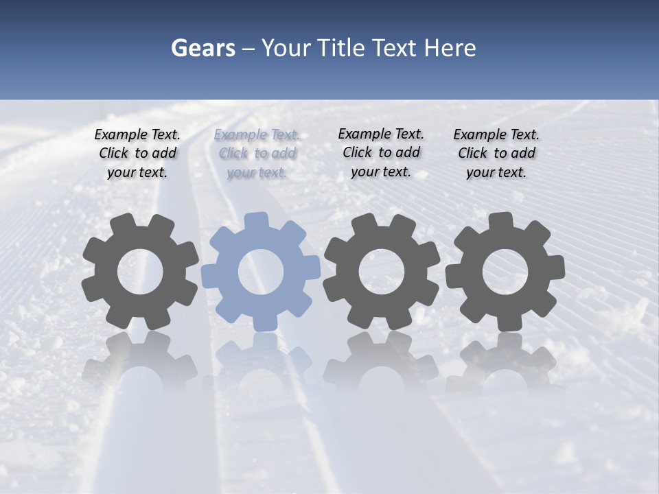 A Snow Covered Road With Tracks In The Snow PowerPoint Template