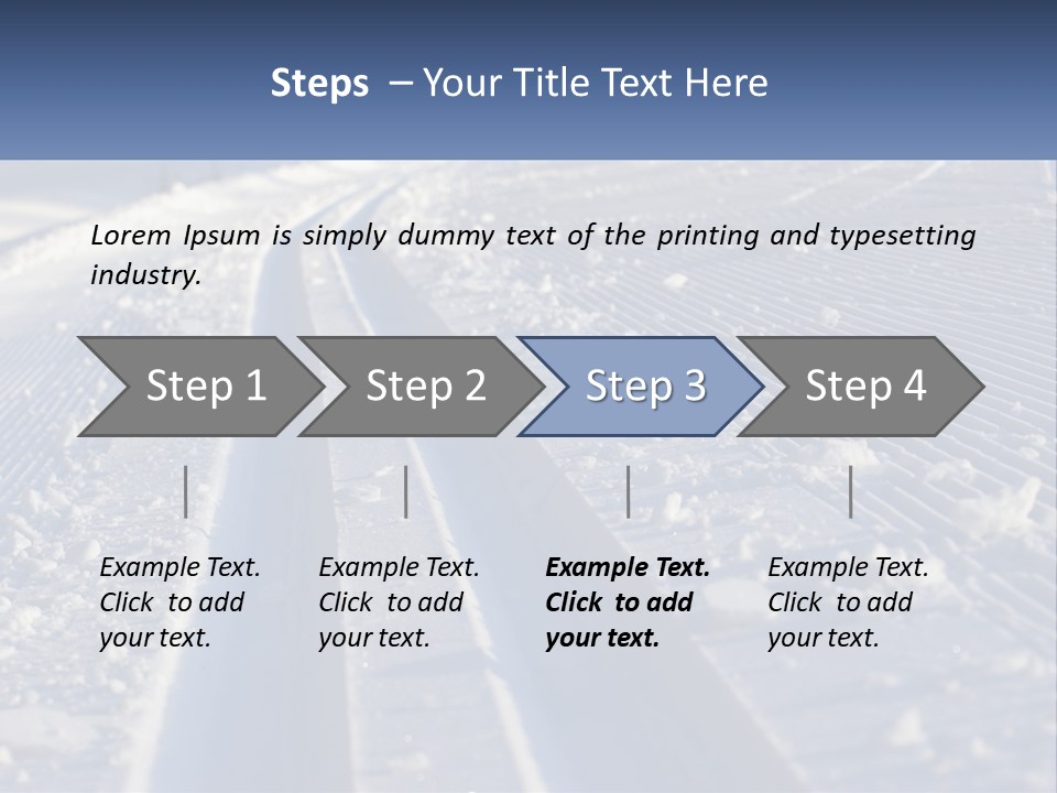 A Snow Covered Road With Tracks In The Snow PowerPoint Template
