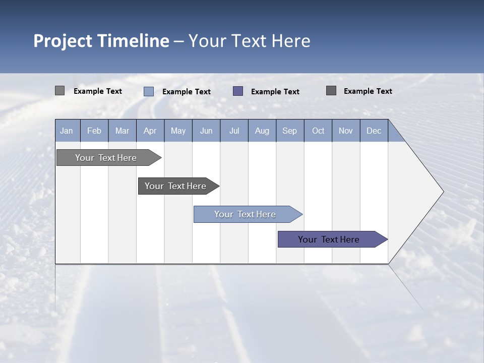 A Snow Covered Road With Tracks In The Snow PowerPoint Template