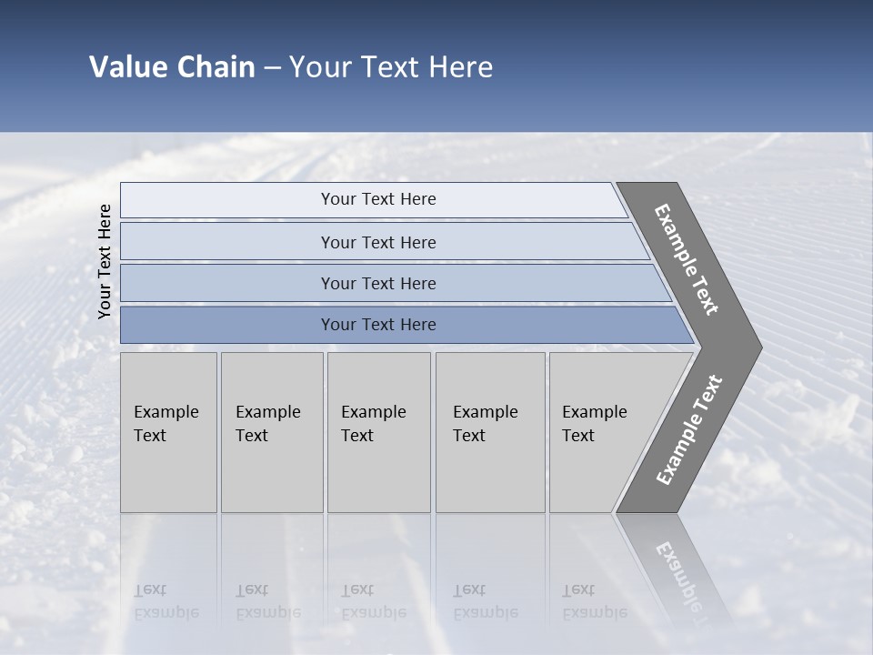 A Snow Covered Road With Tracks In The Snow PowerPoint Template