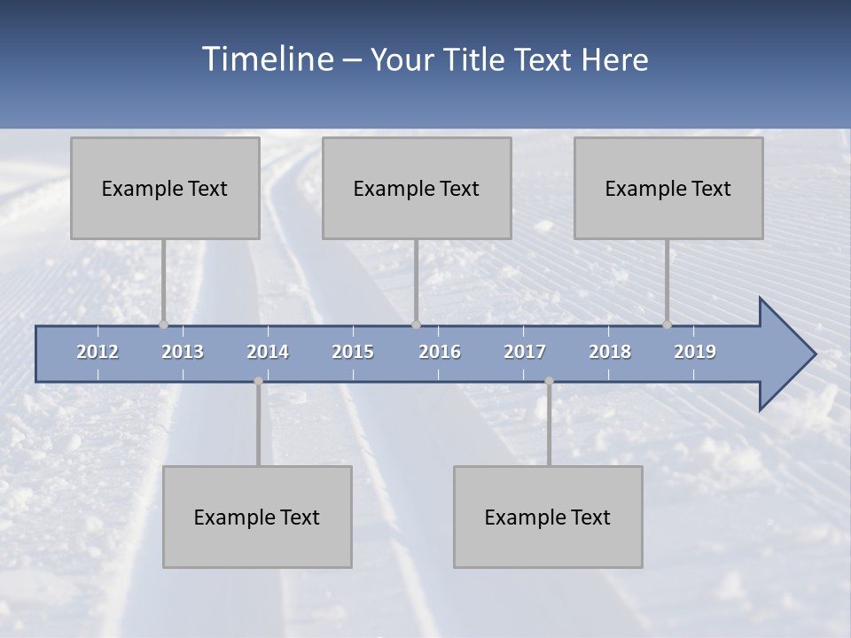 A Snow Covered Road With Tracks In The Snow PowerPoint Template