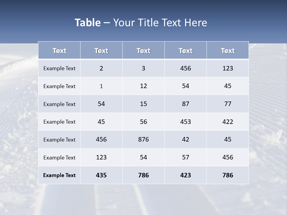 A Snow Covered Road With Tracks In The Snow PowerPoint Template