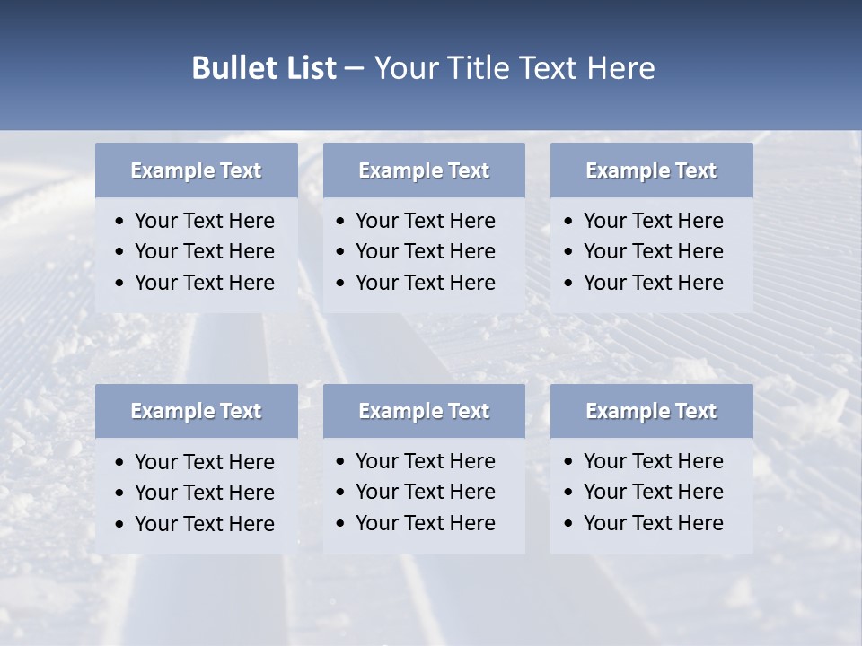 A Snow Covered Road With Tracks In The Snow PowerPoint Template