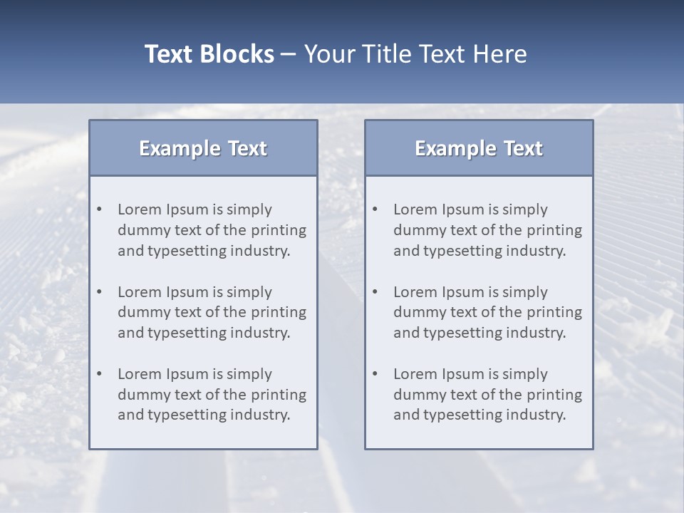 A Snow Covered Road With Tracks In The Snow PowerPoint Template