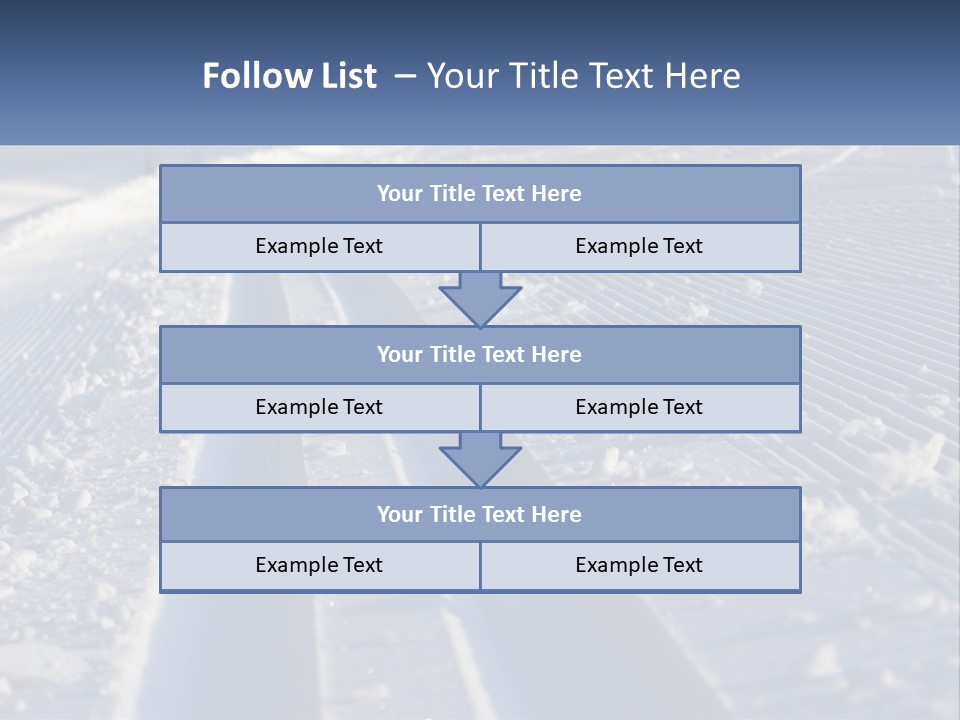 A Snow Covered Road With Tracks In The Snow PowerPoint Template