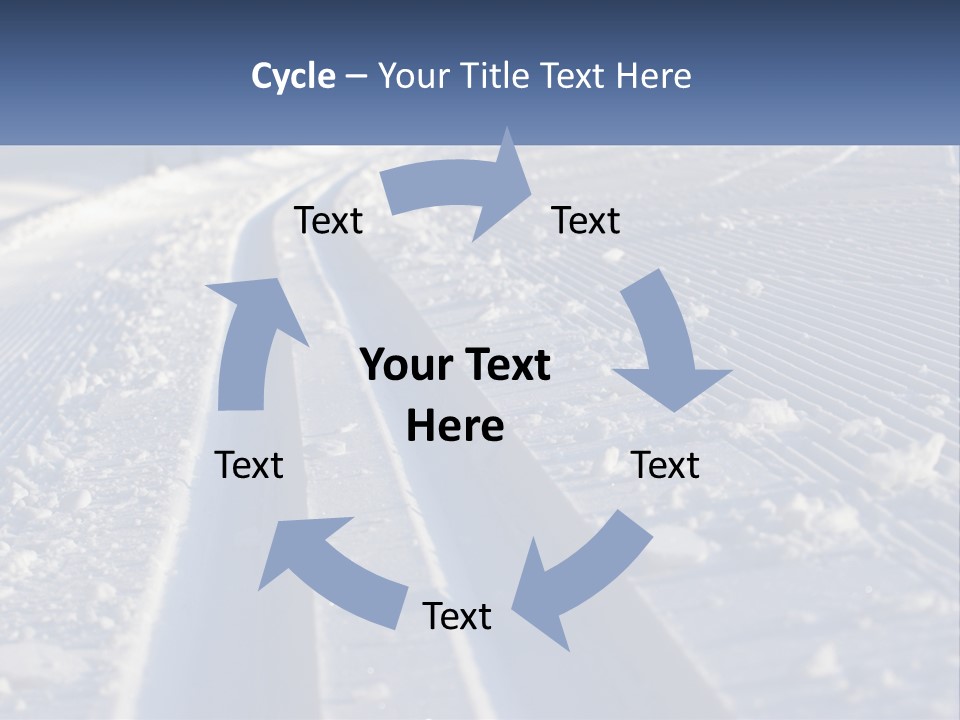 A Snow Covered Road With Tracks In The Snow PowerPoint Template