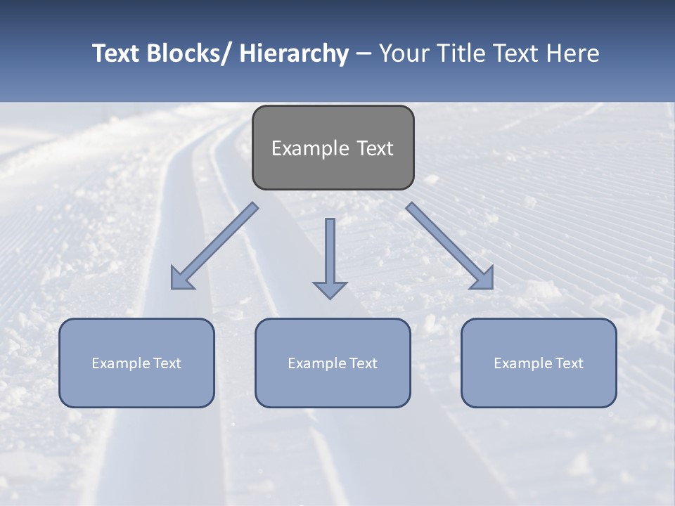 A Snow Covered Road With Tracks In The Snow PowerPoint Template