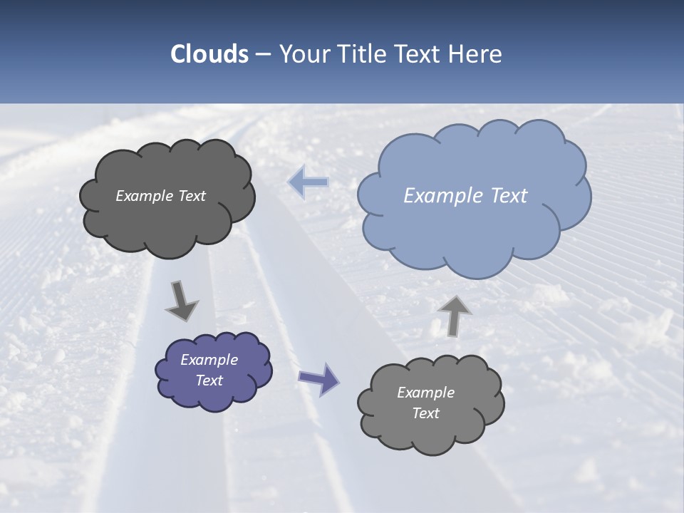 A Snow Covered Road With Tracks In The Snow PowerPoint Template