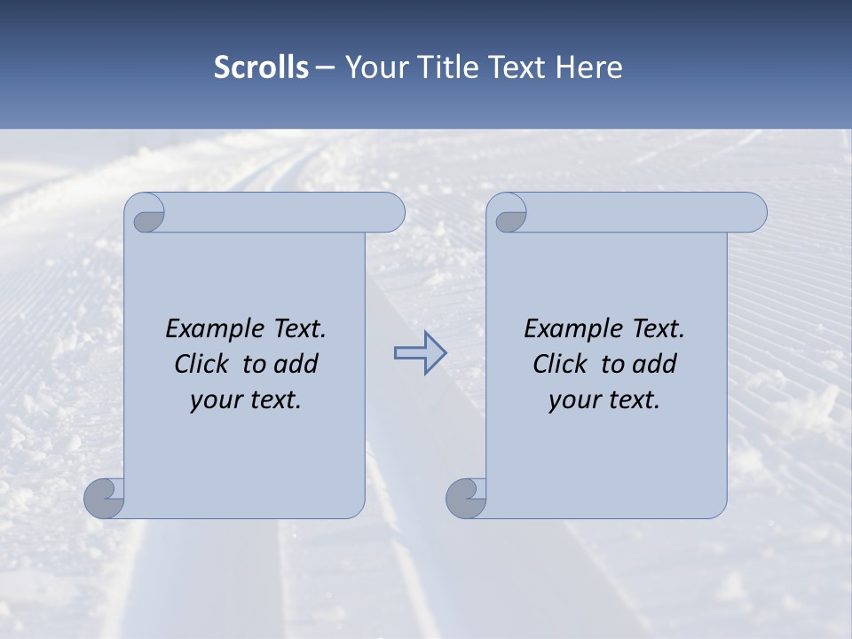A Snow Covered Road With Tracks In The Snow PowerPoint Template