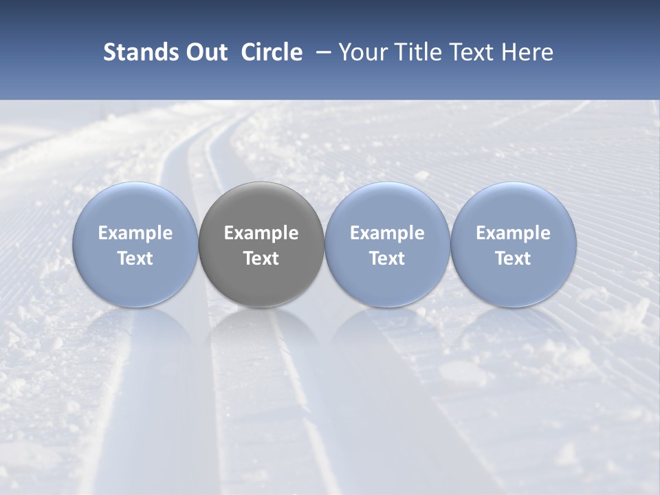 A Snow Covered Road With Tracks In The Snow PowerPoint Template