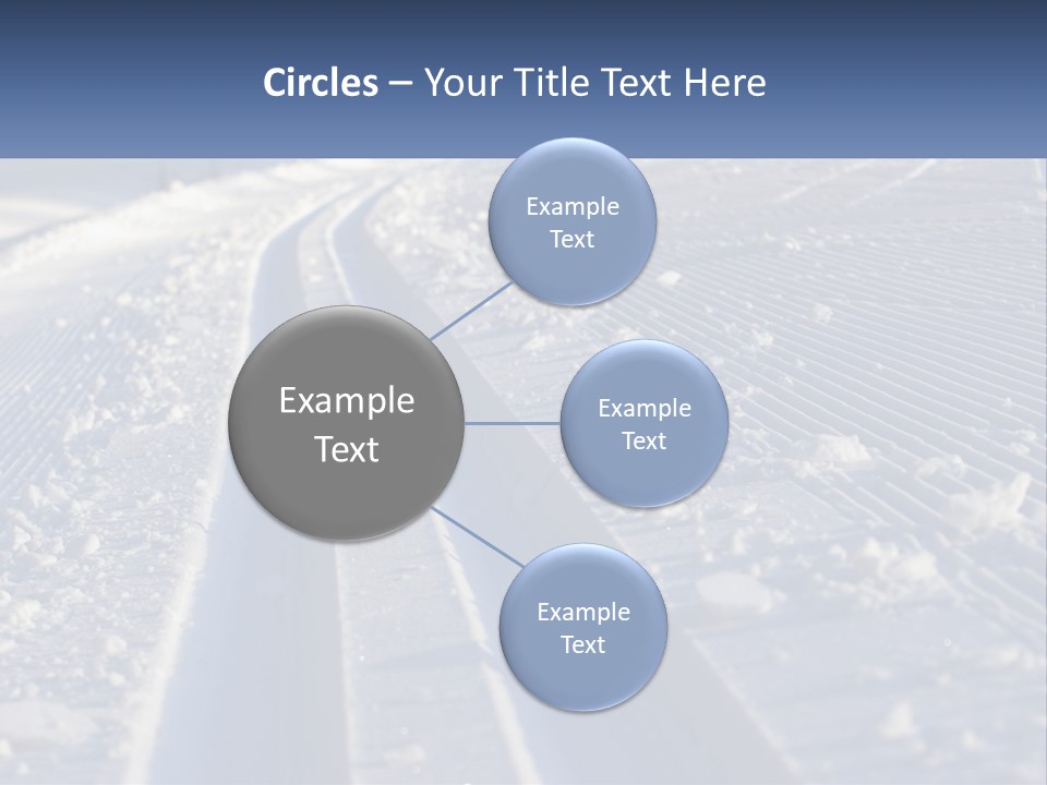 A Snow Covered Road With Tracks In The Snow PowerPoint Template