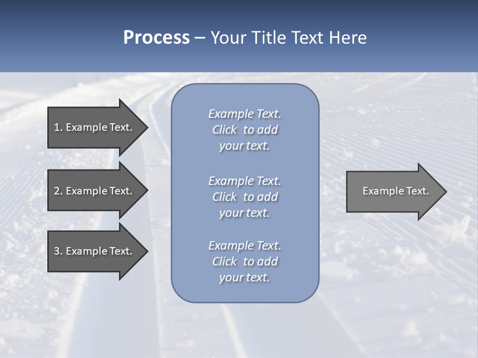 A Snow Covered Road With Tracks In The Snow PowerPoint Template