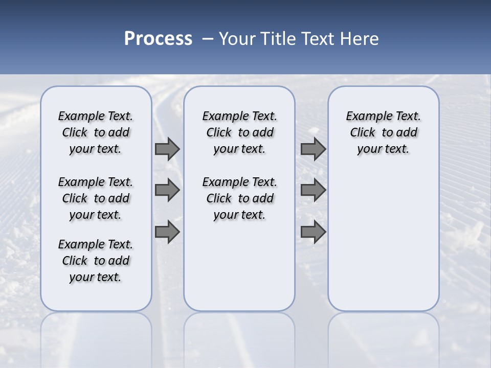 A Snow Covered Road With Tracks In The Snow PowerPoint Template