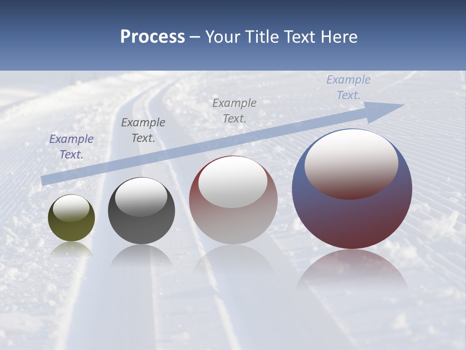 A Snow Covered Road With Tracks In The Snow PowerPoint Template