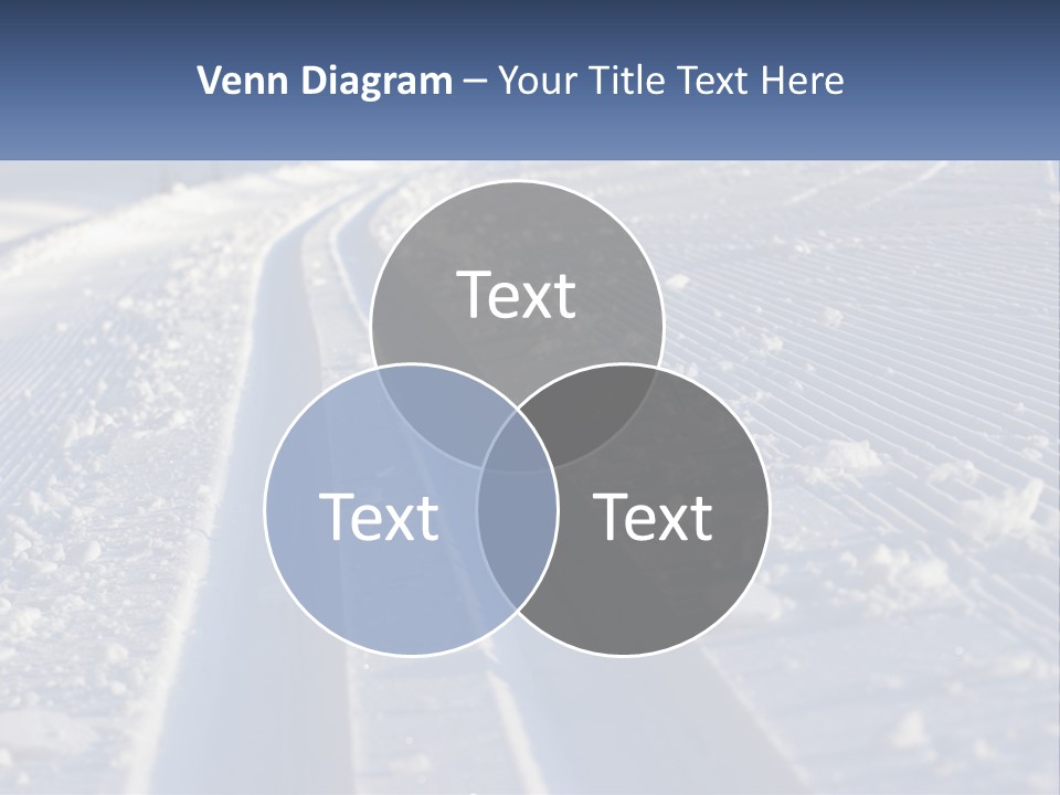 A Snow Covered Road With Tracks In The Snow PowerPoint Template