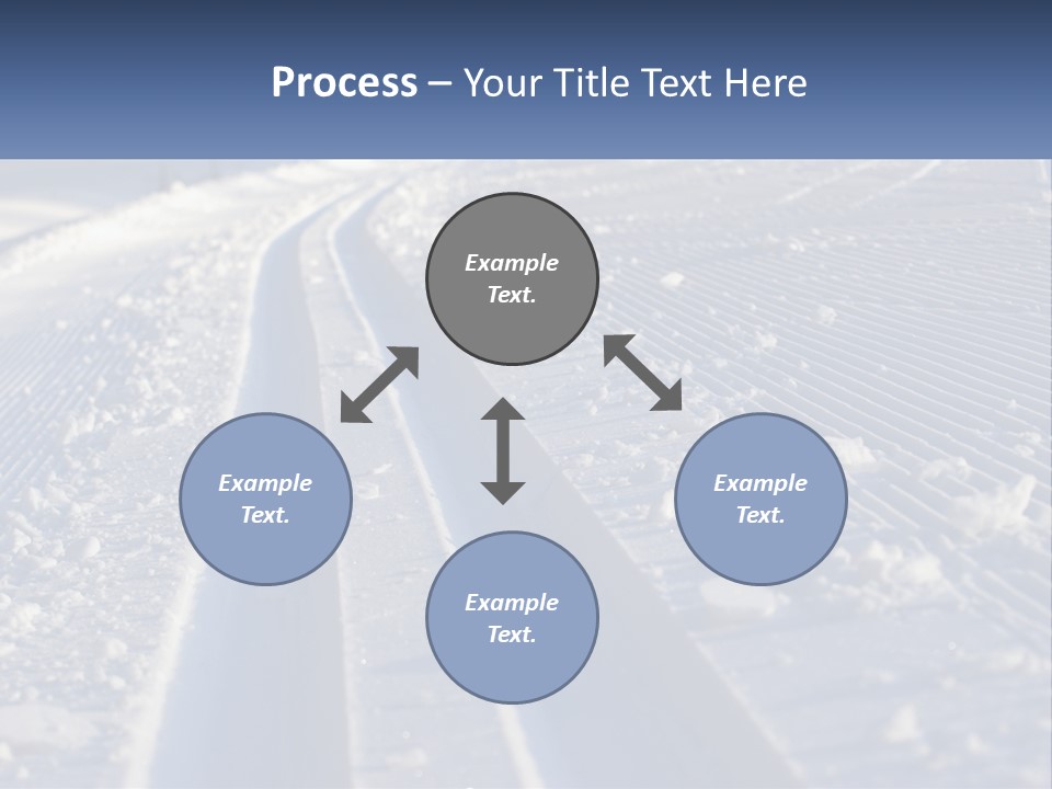 A Snow Covered Road With Tracks In The Snow PowerPoint Template