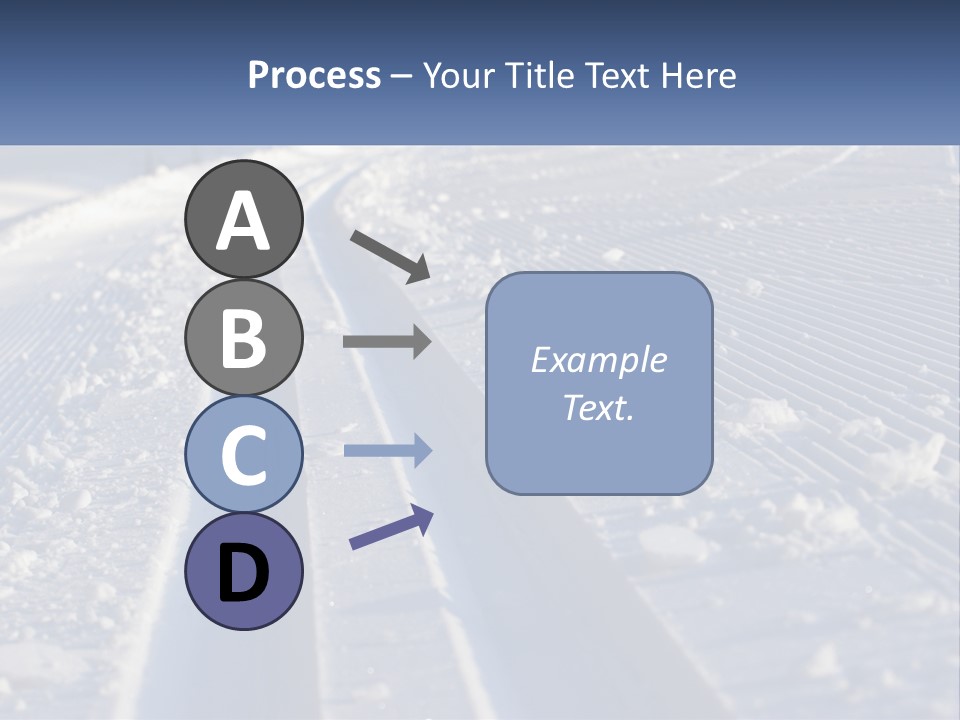 A Snow Covered Road With Tracks In The Snow PowerPoint Template