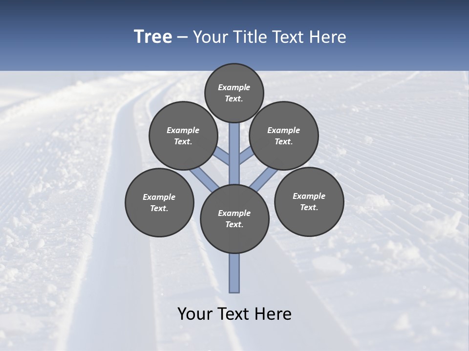 A Snow Covered Road With Tracks In The Snow PowerPoint Template