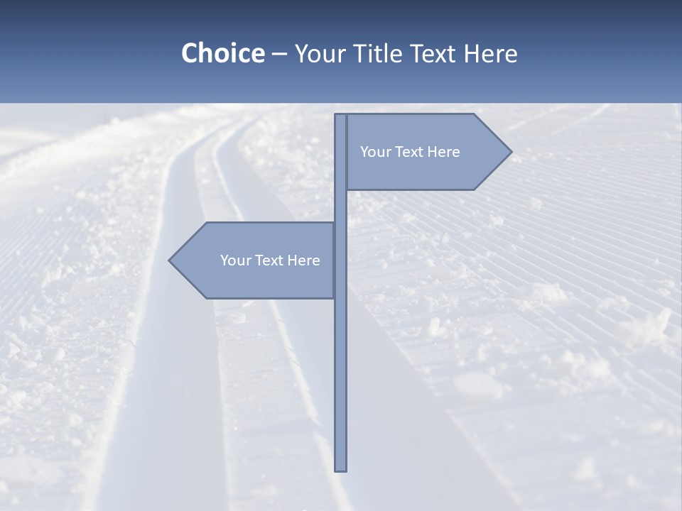 A Snow Covered Road With Tracks In The Snow PowerPoint Template