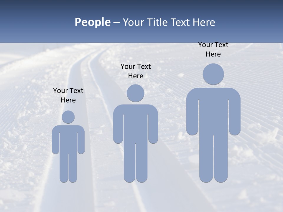 A Snow Covered Road With Tracks In The Snow PowerPoint Template