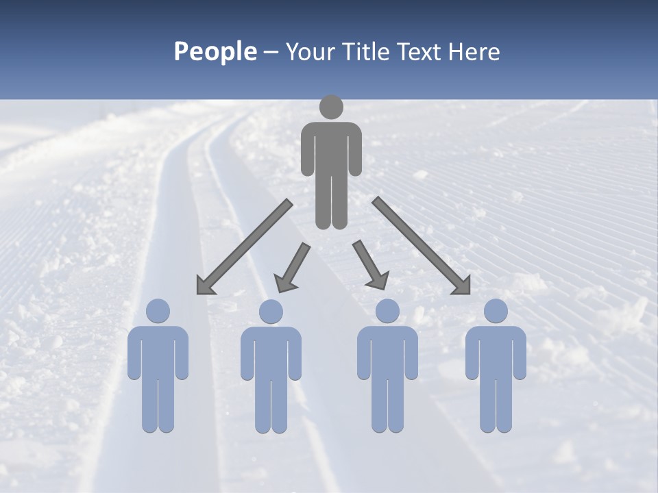 A Snow Covered Road With Tracks In The Snow PowerPoint Template