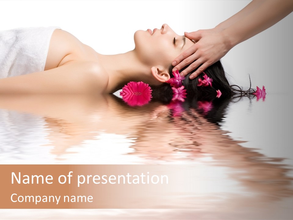 A Woman Getting Her Hair Done By A Professional Hair Stylist PowerPoint Template