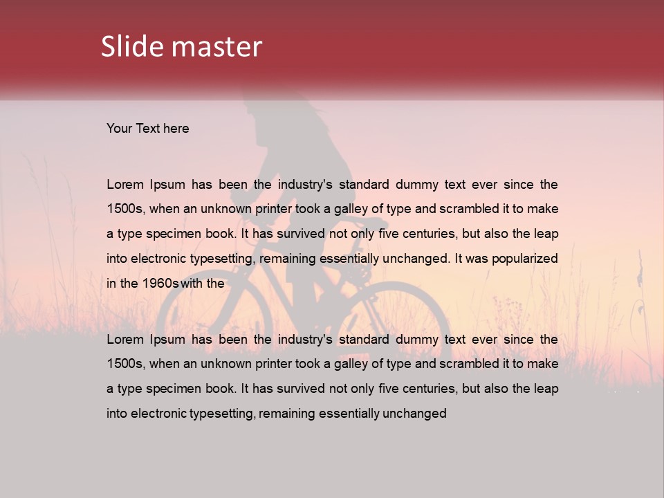 A Person Riding A Bike In The Sunset PowerPoint Template