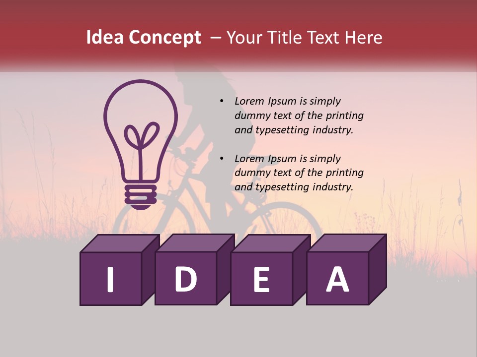 A Person Riding A Bike In The Sunset PowerPoint Template