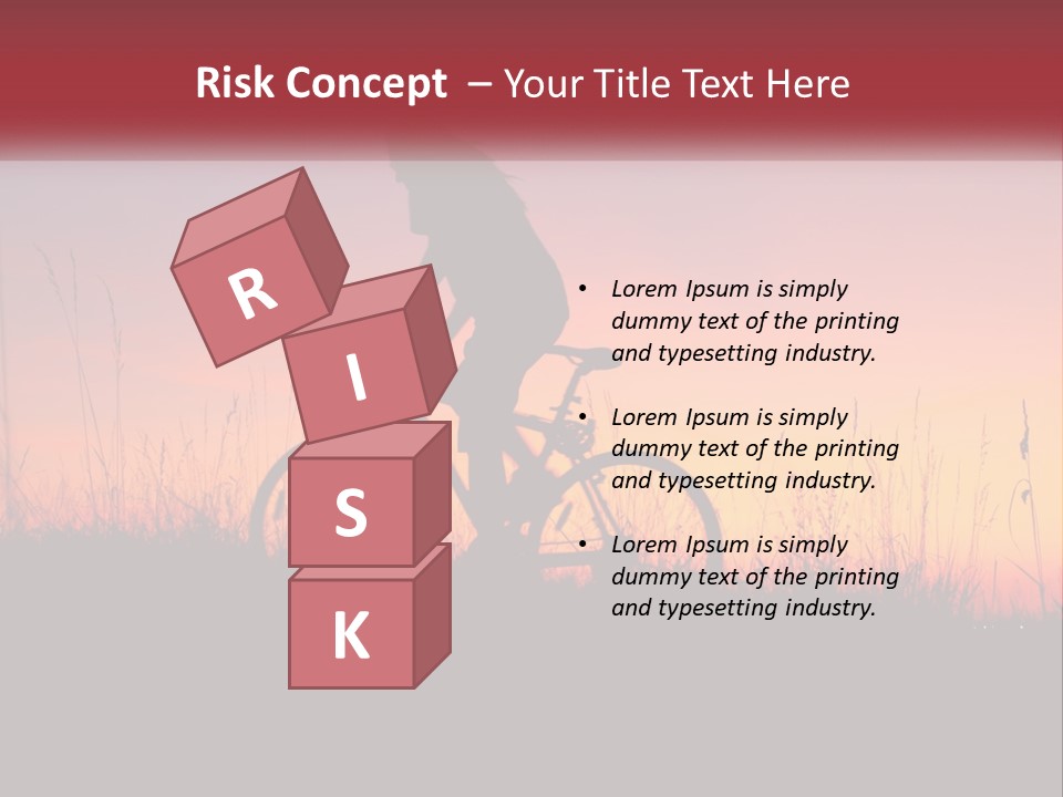A Person Riding A Bike In The Sunset PowerPoint Template