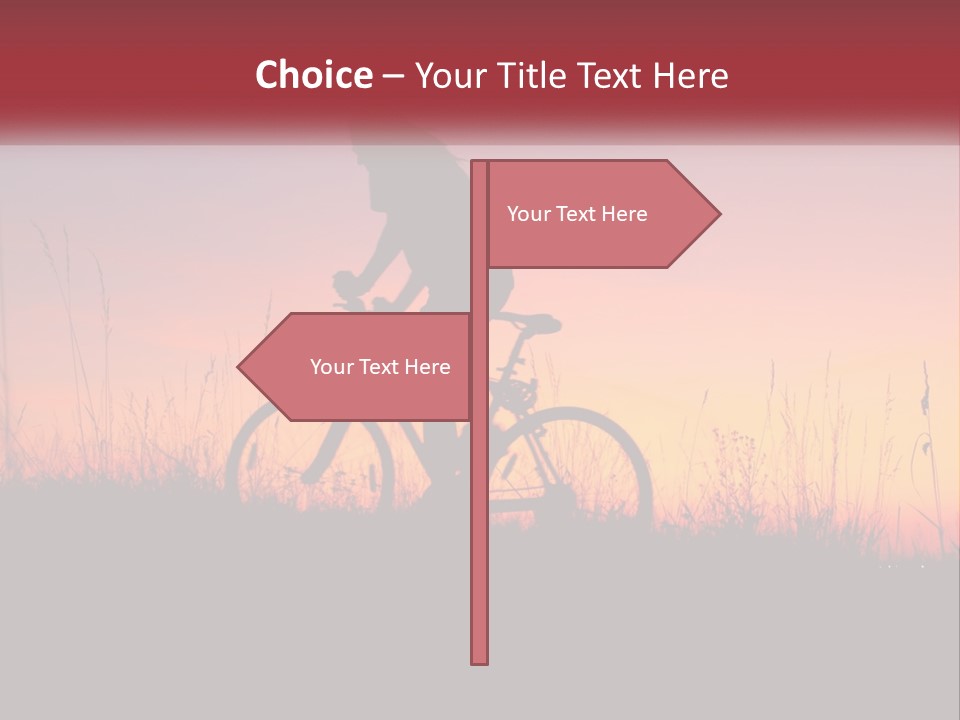 A Person Riding A Bike In The Sunset PowerPoint Template