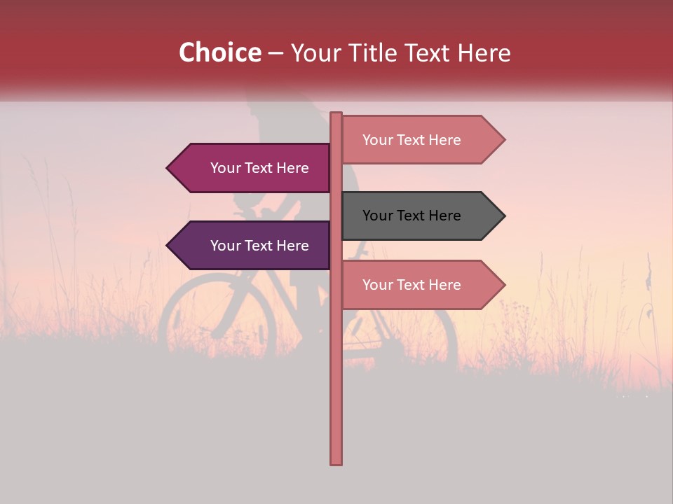 A Person Riding A Bike In The Sunset PowerPoint Template
